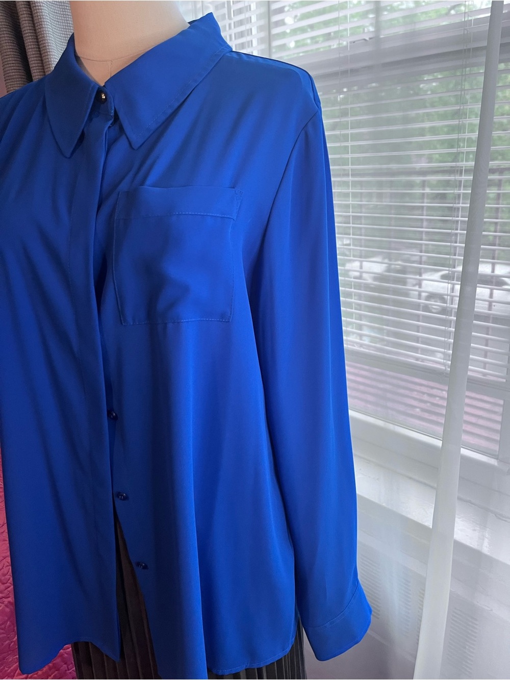 Calvin Klein Vibrant Blue Button-Up Top
